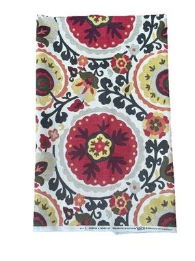 KAS Richloom 2010 Floral Medallion Scroll Print Red/Multi 1yd/54" Wide Cotton